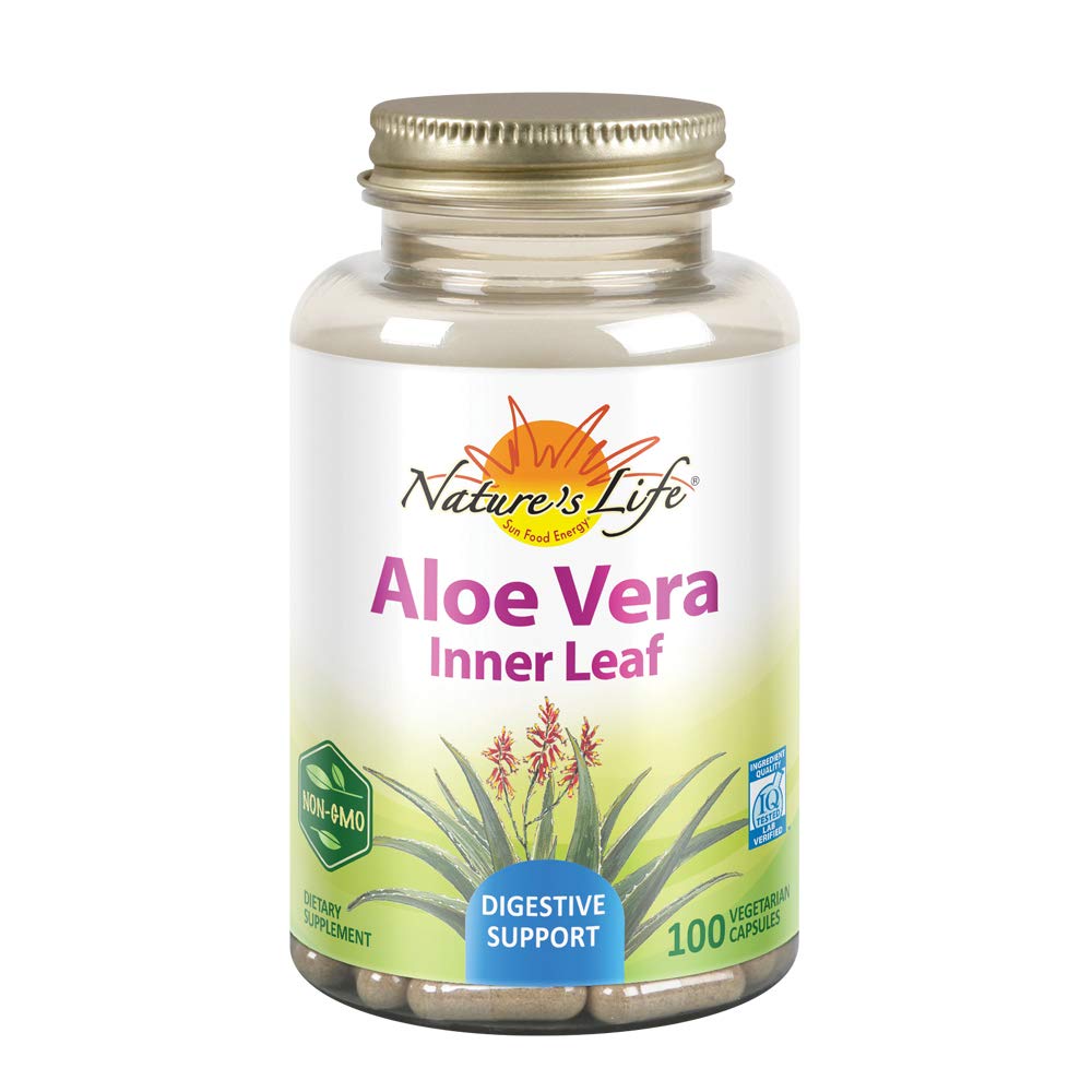La vida de la naturaleza Aloe Vera Sor interior ← Skin Health, Digestive Support & Regularity Formula  durable with Fennel ← Non-GMO & Vegan ← No Fillers ← 100 Veg Caps