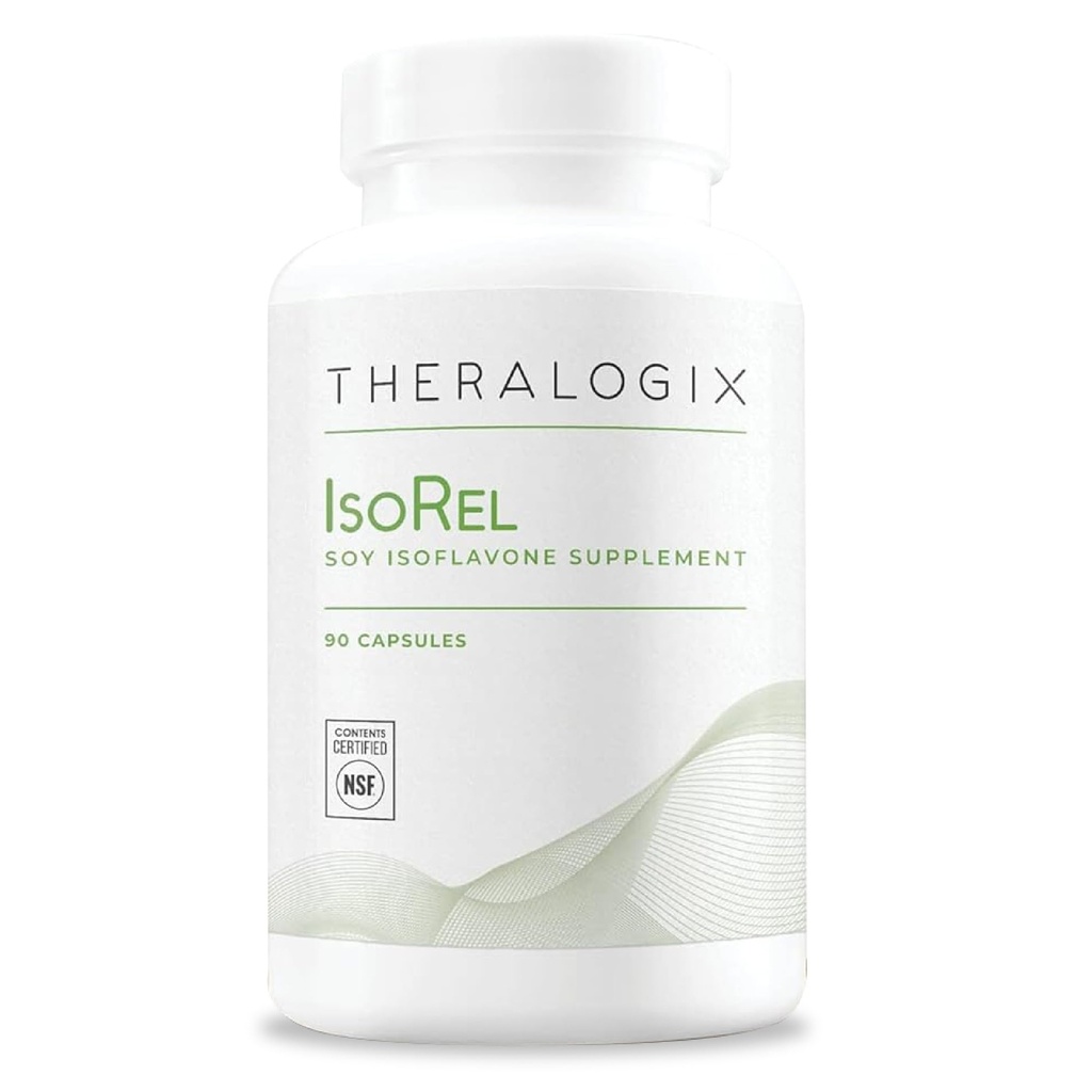 Theralogix IsoRel Suplemento Extracto de Soybean - 90-Day Supply - Menopause Support to Aid Hot Flashes - Prostate Health Support for Men - NSF Certified - 90 Capsules
