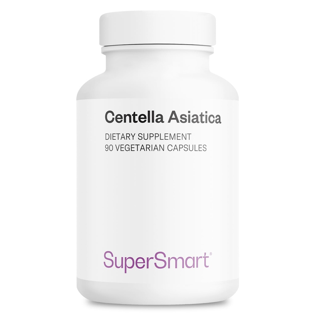 SuperSmart - Centella Asiatica 180mg por día - Gotu Kola Extracto Suplemento No-GMO &amp; Gluten Gratis - 90 cápsulas vegetarianas