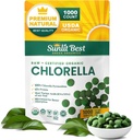 Sunlit Best USDA Premium Clorella Tablets orgánicos 1000 Conde tención 100% Pura Clorella Superalimentos Suplemento Alto en Proteína, Clorofila, Vitaminas, " Minerales " soporta buena salud, bienestar