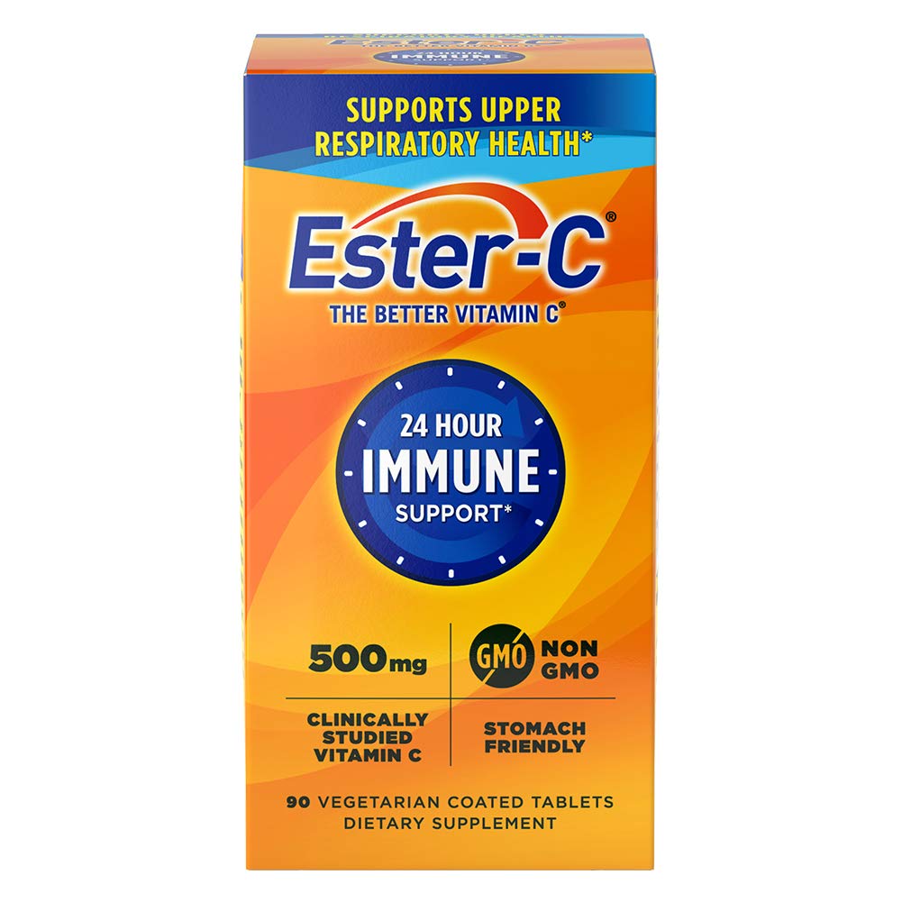 Ester-C 500 mg 24 horas Vitamina C Tablas para Apoyo Inmunitario, Suplemento Vitamina C, 90 Cuenta