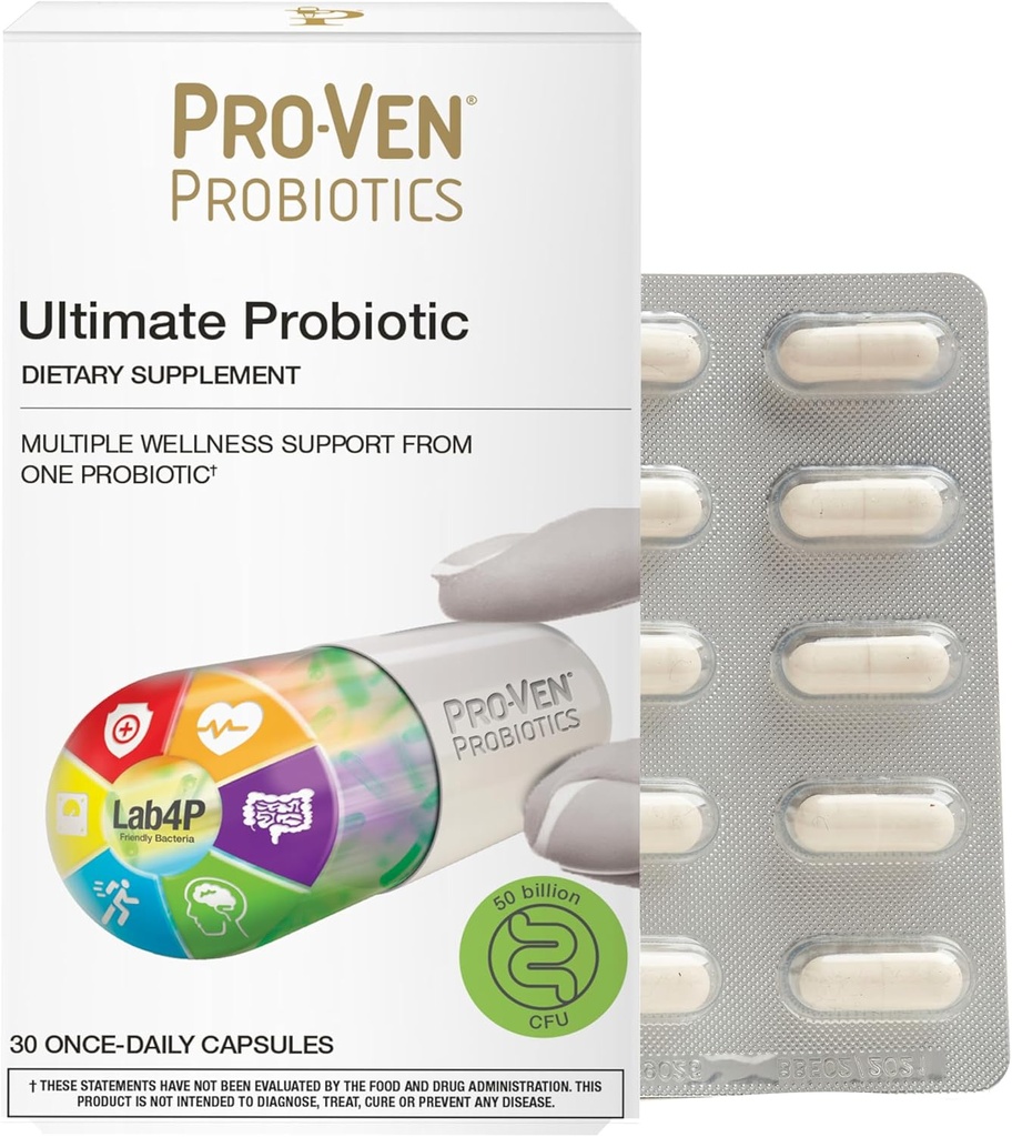 Ultimate Probiótico para Adultos Silencio 50 Billion CFU ← Apoyo Digestión, Inmunity & Healthy Weight TEN 30 Probióticos Multi-Strain Cápsulas ← Vegetariano, libre de gluten, libre de lactosa