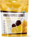 Miel y Propolis Lozenges Lemon Flavor, Freshens Breath - Soothes a Throat- Immune Support with Vitamin C, Vitamin D and Zinc, 20 Conde