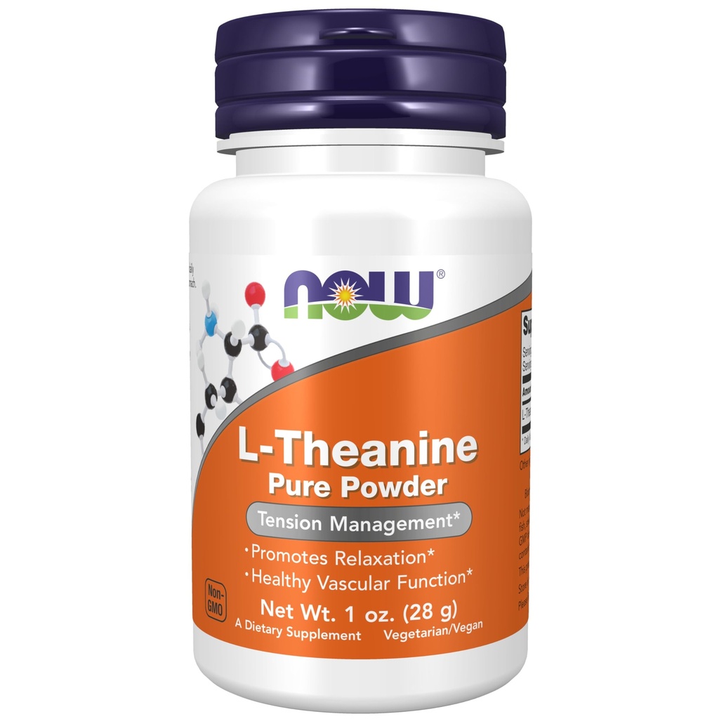 AHORA Suplementos de alimentos, L-Theanine Pure Powder, Tension Management*, Amino Acid, 1-Ounce