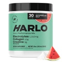 Harlo - Watermelon Salt Electrolyte Drink Mix w/Bovine Collagen &amp; Creatine - Creatine Monohydrate Powder - Pre Workout Powder - Sugar Free Energy Drinks - Post Workout Recovery