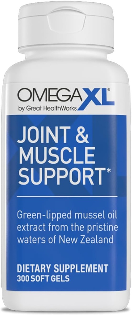 Suplemento de apoyo conjunto OmegaXL - Soporte natural del musculo, aceite de mejillón verde, pastillas de gel suave, libres de drogas, 300 conde