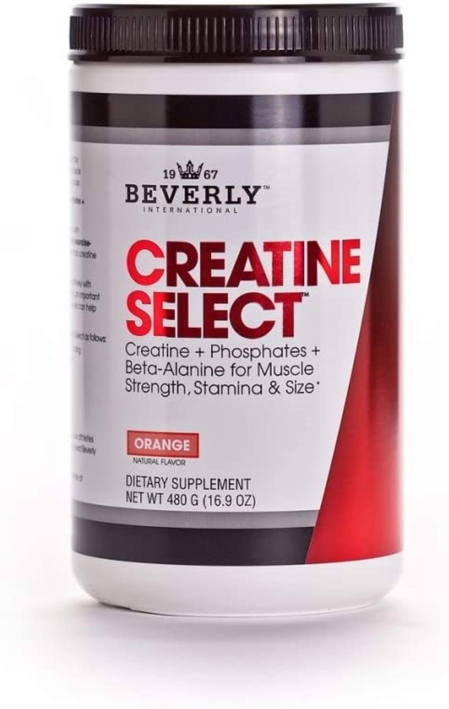 Beverly International Creatine Select with Phosphates, 40 Servings. Una Fórmula de Monohidratos Fail-Proof Creatine. Tamaño del músculo superior, fuerza, resistencia y recuperación. para hombres y mujeres. Sabores como Tang
