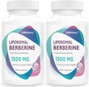 Suplemento Liposomal de bereberina 1500mg - Tercera Parte Probada, Alta Bioavailabilidad Berberina HCL cápsulas para mujeres y hombres, Activador AMPK para la salud cardiovascular, libre de azúcar, no GMO,120 Softgels