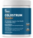 Dr. Tobias Colostrum Powder, Premium Bovine Colostrum Suplemento para Immune Support, Gut Health & Muscle Recovery, 3g Por Serving, Mínimo 30% IgG, Desarrollado, 8 oz, 76 Serviciones