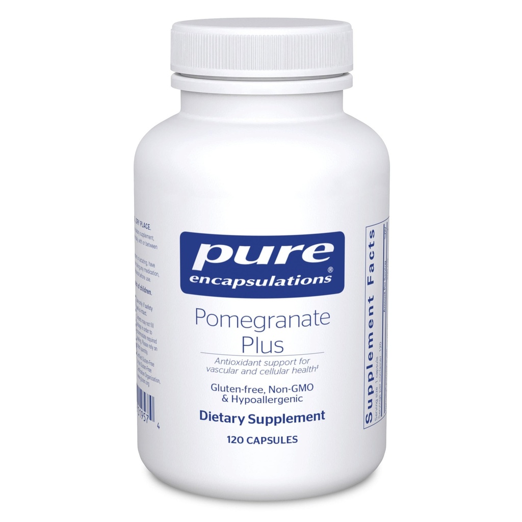 Pure Encapsulations Pomegranate Plus ← Antioxidant Support for Vascular and Cellular Health* tención 120 Capsules