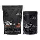 Sports Research® Creatine Monohydrate (1.1 LBS) y Dutch Chocolate Whey Protein (5.42 LBS), The Dynamic Duo for Lean Muscle Building, Improved Performance and Strength & Workout Recovery