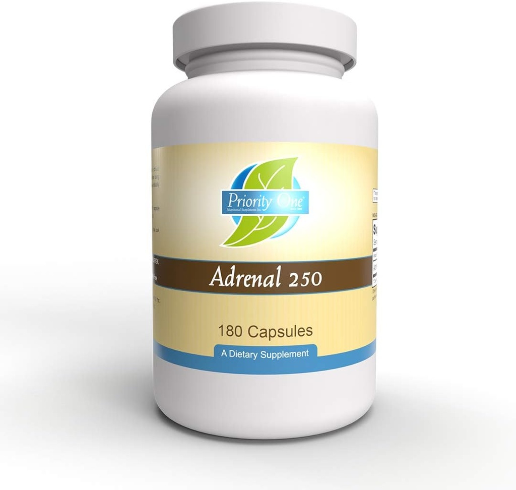Priority One Vitamins Adrenal 250mg 180 Capsules Adrenal Support