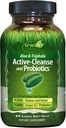 Irwin Naturals Aloe & Triphala Active Cleanse + Probióticos - 60 Liquid Softgels - Soporte Digestivo Natural - Gentil, Efectivo Detox + Eliminación 2-Parte de cuidado de colon - Nourish + Balance