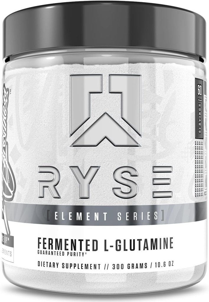 RYSE Element Series Fermented L-Glutamine Amino-Acid TENIDO Muscular & Cellular Recovery " Hydration ANTE Gut, Intestinal, " Immune Health TEN 60 Servings