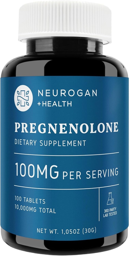 Neurogan Pregnenolone Suplemento- 100 mg por Serving - 100 Tabletas - Prohormona Natural Apoyo Saldo hormonal " Envejecimiento saludable - No GMO- Hecho en EE.UU.