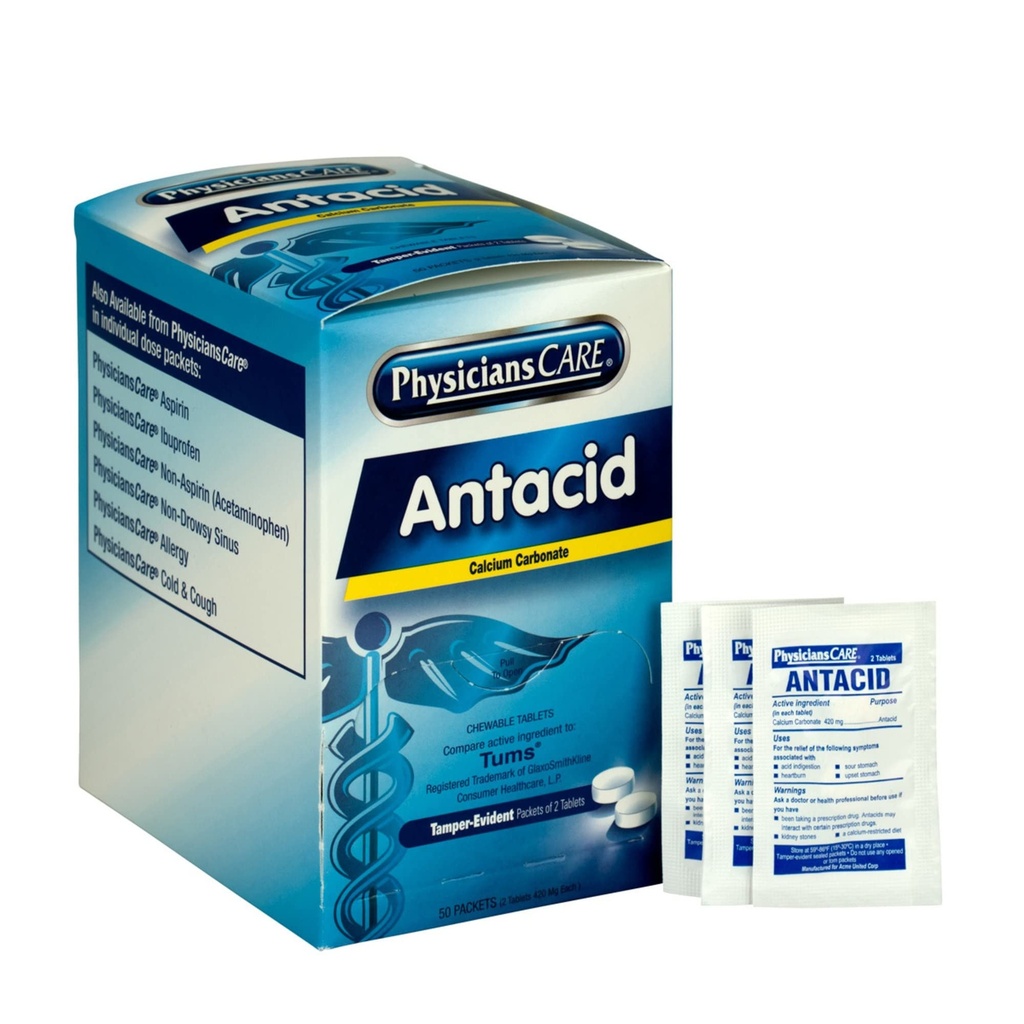 MédicosCare Antacid Heartburn Medication (Compare to Tums), 50 Dos dosis de dos tabletas, 420 mg