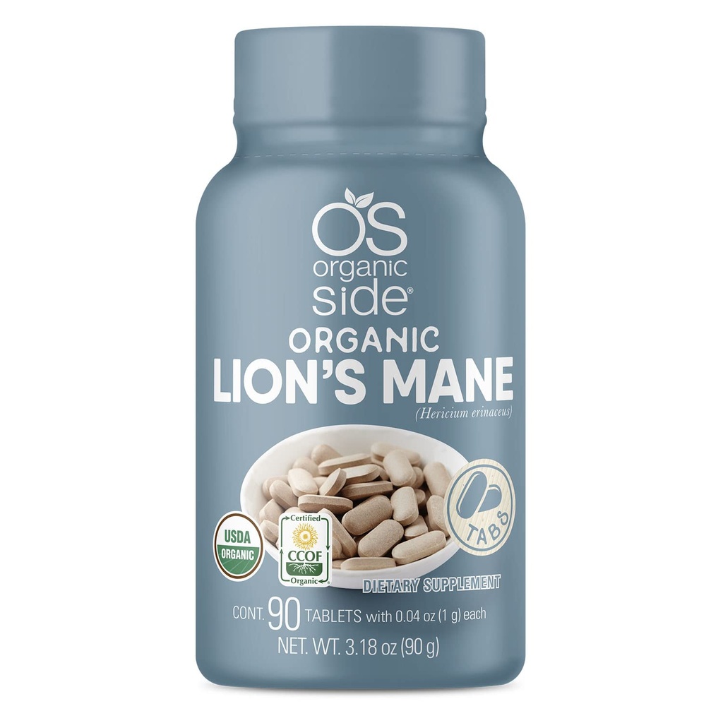 Silencio Lions Manes Mane Tablets ← 100% Pura Orgánica Silencio USDA Certified ¦ Non-GMO, Plant-Based Memory & Focus Support latitud 1,120 Mg Por Serving ← 90 Tablets