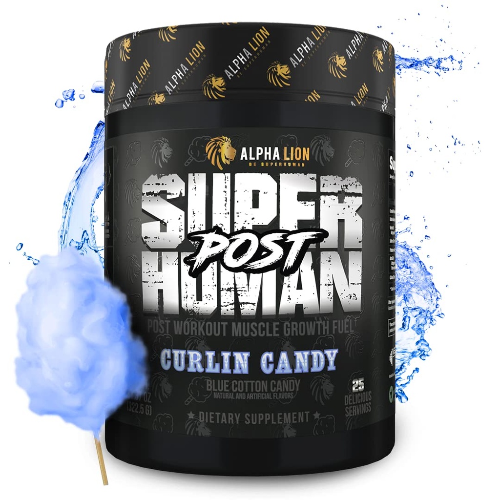 ALPHA LION Superhuman Post, Post Workout Recovery, Fast Acting Post Workout for Men &amp; Women (25 Servings, Curlin Candy)