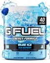 G Fuel Blue Ice Energy Drink Powder, Pre Workout Caffeine Mix for Gaming, Sugar Free Focus Amino, Vitamina + Antioxidantes, 9.9oz (Blue Raspberry, 40 Servings)