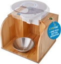 Dispensador de Píldoras LiveFine Tipper (Dispenser no está incluido), Operación de un solo toque, dispensador automático de la Píldora, Base de madera elegante, compatible con LiveFine &amp; Otros modelos líderes