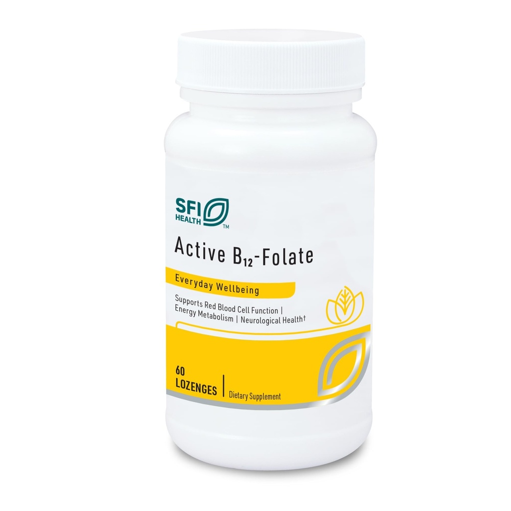 Klaire Labs SFI Health Active B12 - Folate Supplement - Dissolvable Lozenge with Methyl Folate &amp; Vitamin B12 Methylcobalamin - Highly Absorbable - Support Healthy Mood, Energy & Cognition (60 Count)