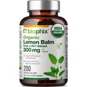 biofix Lemon Balm Capsules USDA Organic 20:1 Extracto 300 mg 200 Veggie Caps - Cognitive Health Stress Sleep Mood Support Natural Herbal Supplement