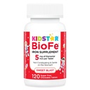 KidStar Nutrients BioFe Pure Iron Chewables for Kids &amp; Adults, Sweet Blast, No Sugar, Sweetened with Xylitol, 120 Chewable Tablets