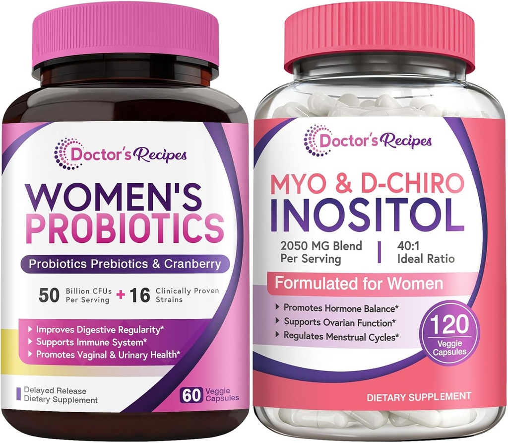 Recetas de doctores Probióticos femeninos e Inositol Bundle - Gut, Vaginal, Urinary & Reproductive Health for Women