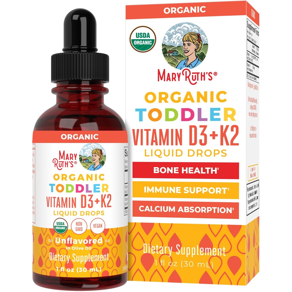 MaryRuth Organics Vitamina D3 TENIDO Vitamina K2 TENIDO Vitamina D3 K2 Drops TENIDO K2 D3 Vitamina Líquido Suplemento para niños pequeños para la absorción de calcio Huesos fuertes ANTE Vegan ANTE Gluten Free ← 1 Fl Oz