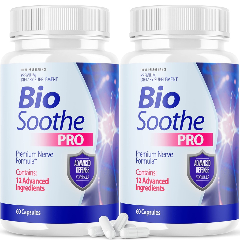 IDEAL PERFORMANCE (2 Pack) Biosoothe Pro Neuropathy Treatment Capsule for Nerve Pain Repair Pills Bio Soothe Premium Formula Supplement Alpha Fix Neeve (120 cápsulas)