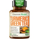 Suplemento de Curcumina Turmérica con Extracto de Té Verde (ECGC) " Vitamina C para la Salud Conjunta, Energía " Equilibrio de Inflamación - Curcumina Tumérica Orgánica con Pepper Negro - Sin gluten, No GMO - 60 cápsulas