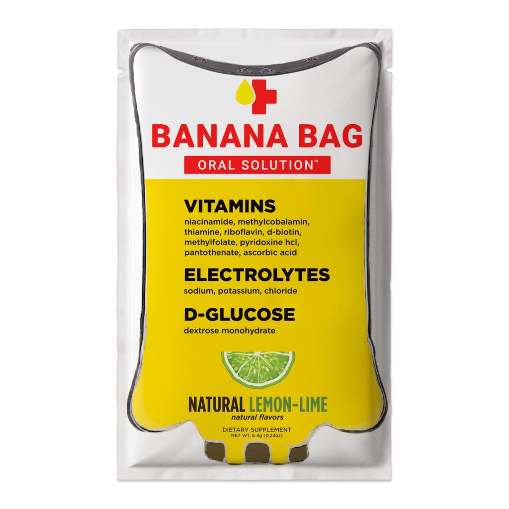 Bolso de plátano Solución Oral Packets – Limo Natural 15pk TENIDO A Refreshing Blend of Electrolytes, Vitamina C, y B-Complex para la hidratación diaria y la energía perfecta para cualquier estilo de vida.