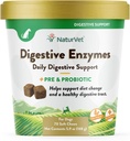 NaturVet – Enzimas digestivas - Plus Probióticos " Prebióticos - Ayuda a apoyar el cambio de dieta " Tracto Digestivo saludable - para perros (Cerdos Soft, 70 Cuenta)