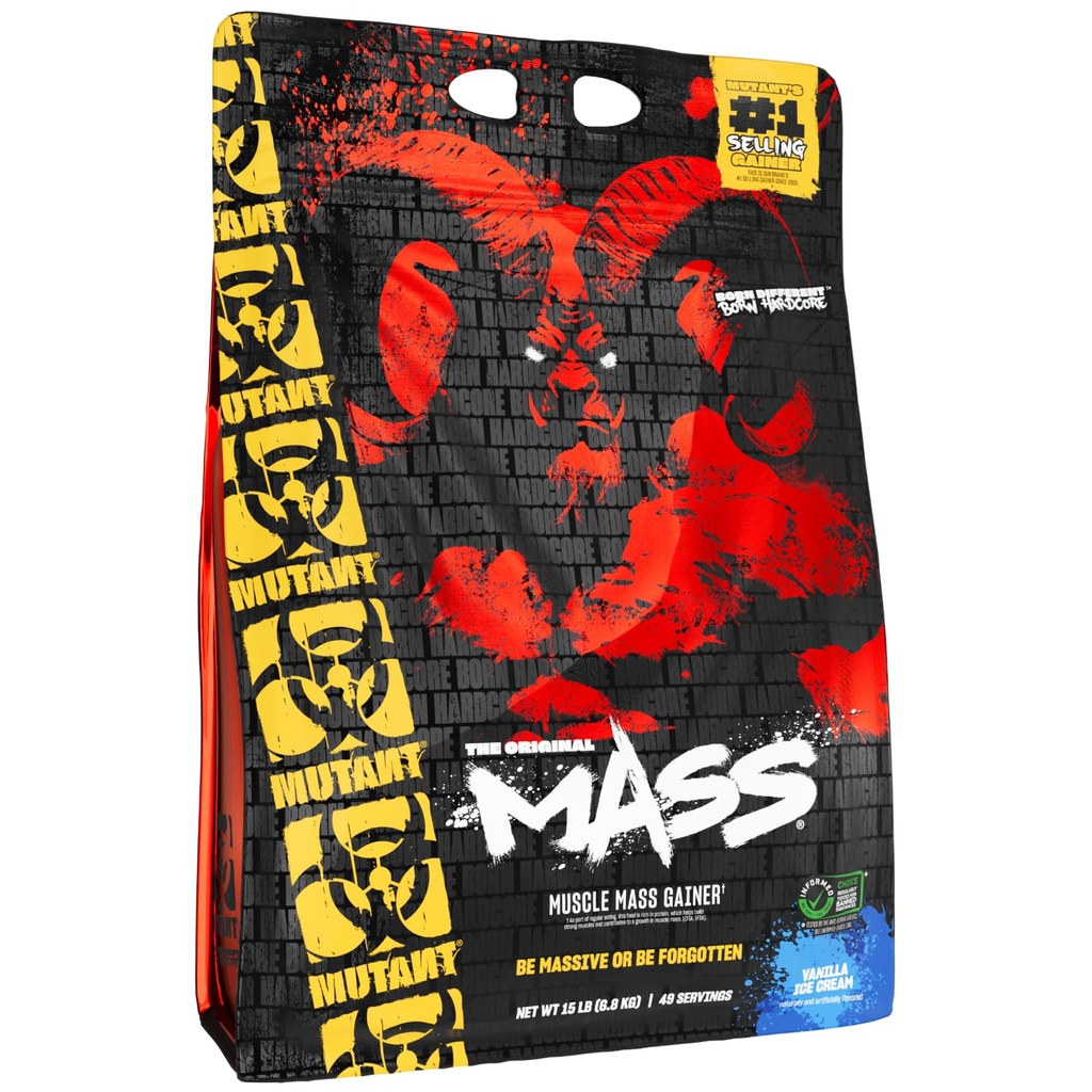 Masa Mutante ← Gainer de Masa de Peso Polvo Proteína - Calorie Powder de Proteína para Masa Muscular - Crema de Hielo de Vainilla - 15 libras