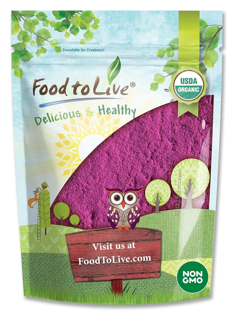 Alimentos para Vivir Polvo Currante Negro Orgánico, 1 Libra – No OGM, Raw, Kosher, Superalimentos Veganos, Bulk, Rico en Antioxidantes, Grande para Jugos, Bebidas y Moothies, Contiene Maltodextrin