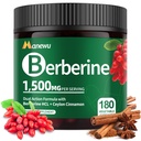 Suplemento de Berberina Orgánica - 180 Conde Berberine con Ceilán Canela " Citrus Bergamot, Suplementos de canela, Complejo de Berberina 1500mg, Suministro de 3 meses