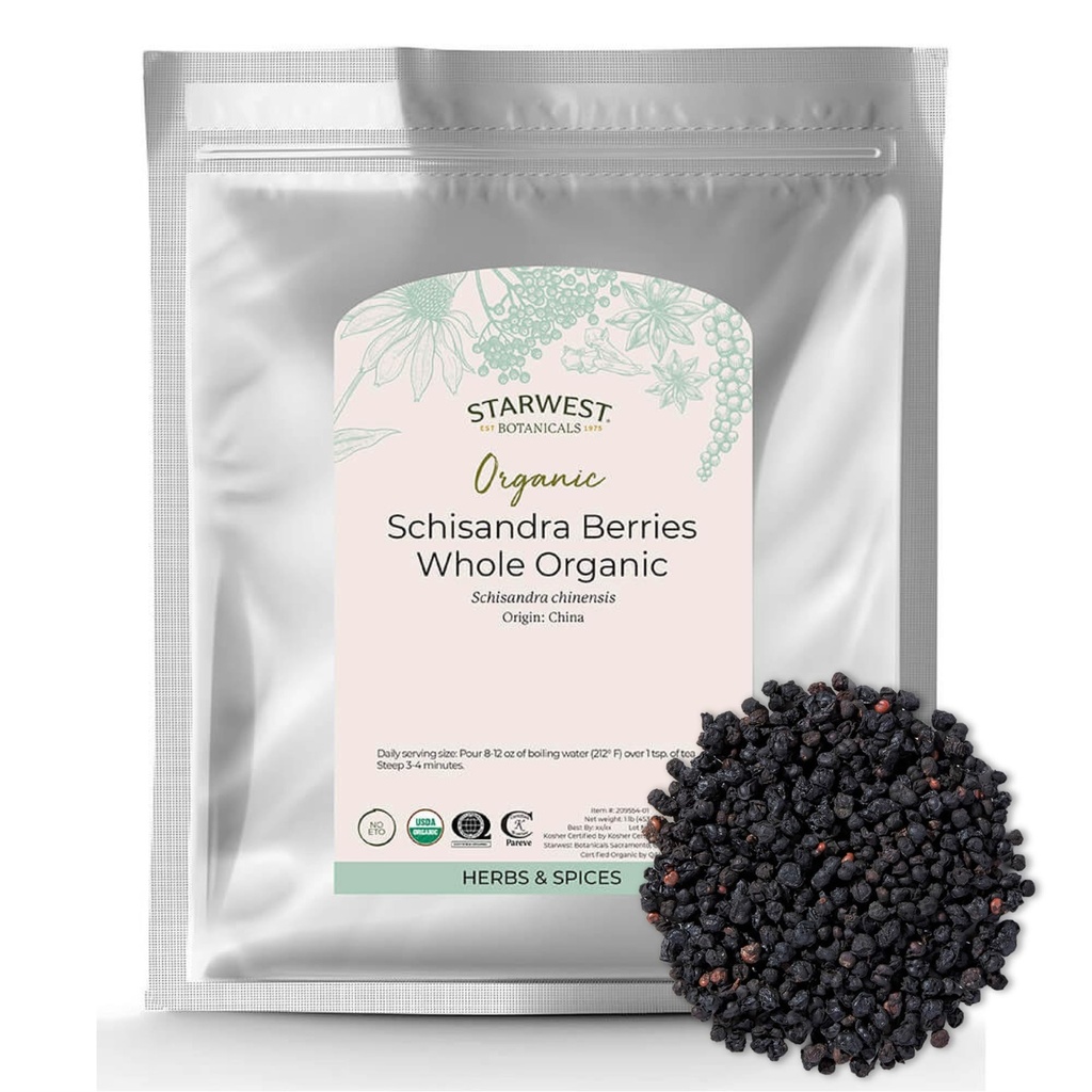 Starwest Botanicals Organic Schisandra Berry Whole, 1 libra