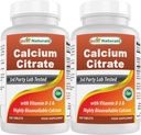 Mejores Naturales Citrato de calcio con vitamina D-3 240 Tabletas (240 Cuenta (Pack de 2))