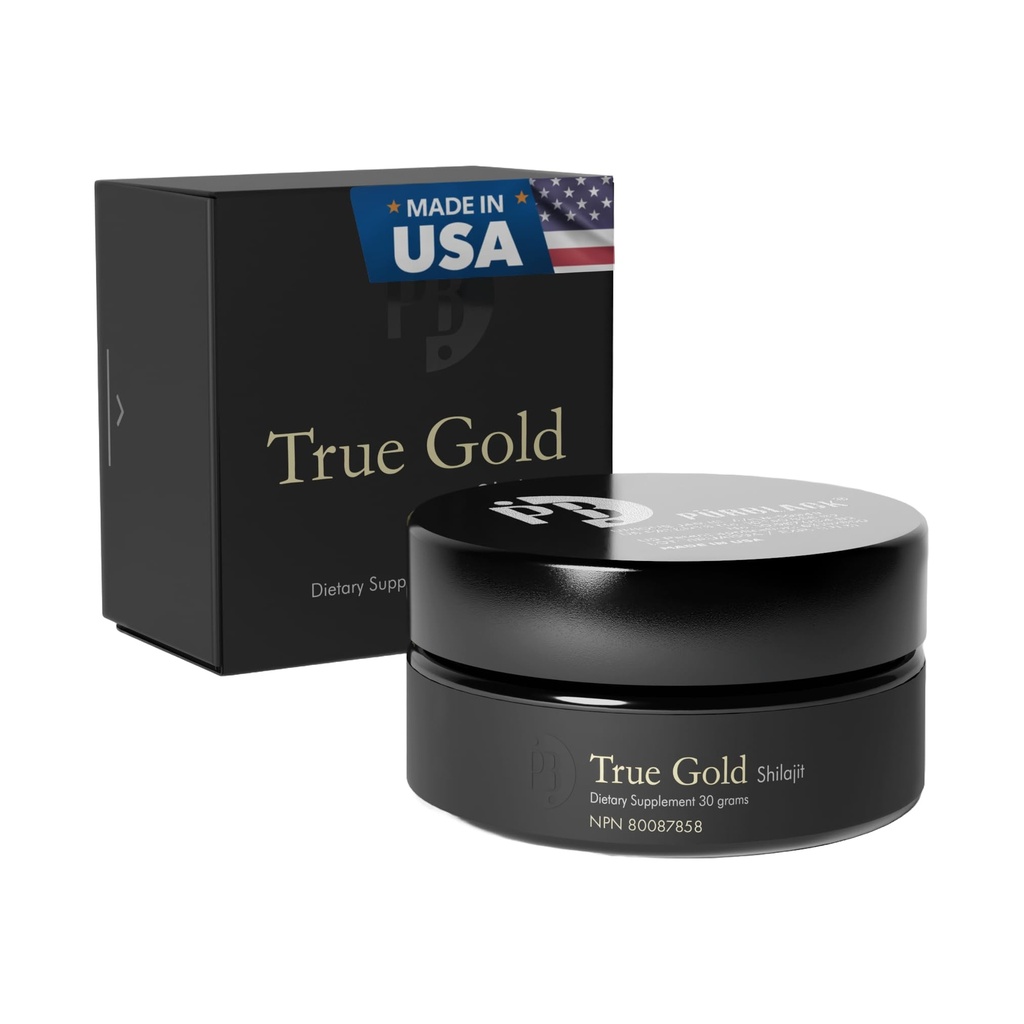 Shilajit de oro puro de resina viva - Suplemento Shilajit orgánico con más de 80 minerales - Alta biodisponibilidad " Antioxidante Apoyo mineral Suplemento - Authentic Gold Infused Resin ← USA Made 60 Servings