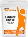 BulkSupplements.com Enzima de lactancia (3000 ALU) Polvo - Suplemento de Enzima de Lactasa, Apoyo Digestivo - Gratuito de gluten, 1g por ser, 500g (1.1 lbs) (Pack of 1)