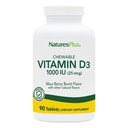 NaturesPlus Vitamina D3 (1000 UI) - 90 Tabletas Chewable, Maui Berry Burst Flavor - Vegetariano, Gluten Gratis - 90 Servimientos