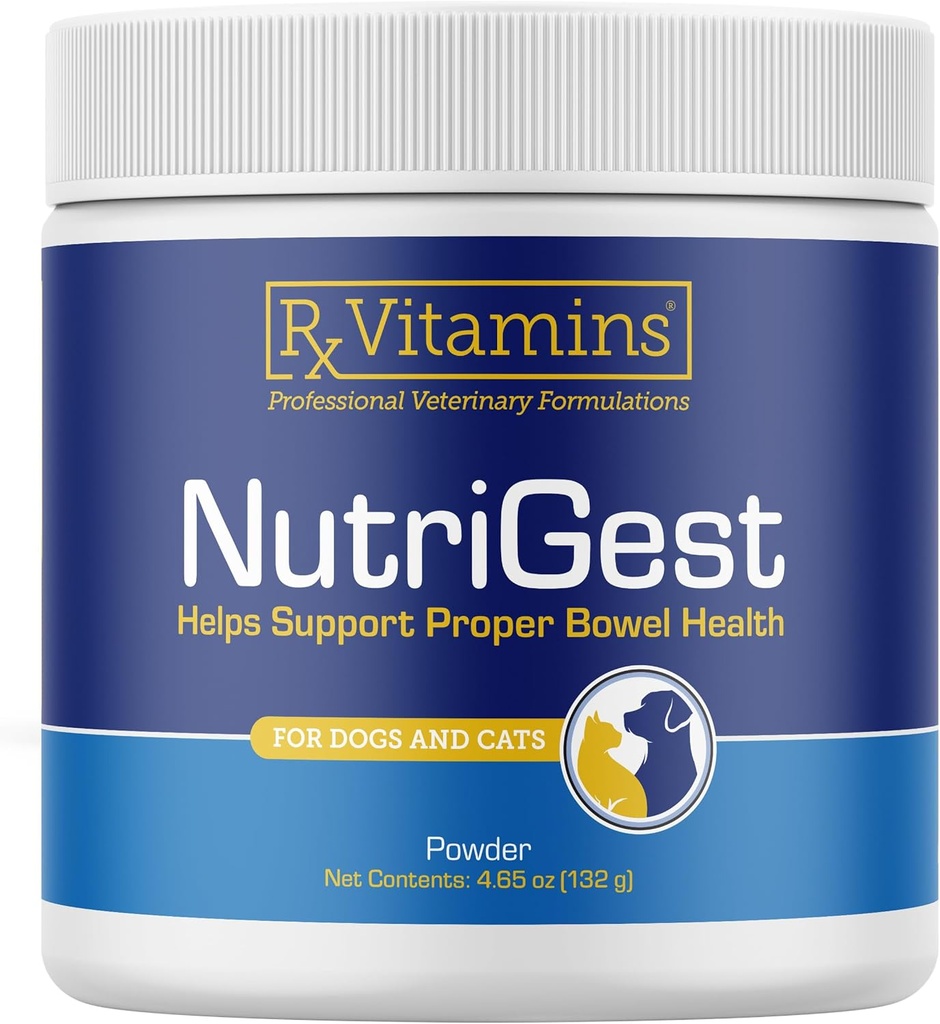 Vitaminas Rx NutriGest - Probióticos para perros para la salud digestiva - Probiótico para gatos - Cat Digestive Support,Anti Diarrhea for Cats and Dog Gas Relief - Probióticos para perros Polvo - 4.65oz
