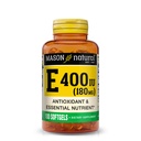 MASON NATURAL Vitamina E 180 mg (400 UI) - Antioxidante y Nutriente Esencial, Sistema Inmunitario Saludable, Esquía y Ojos, Suplemento Corporal completo, 100 Softgels