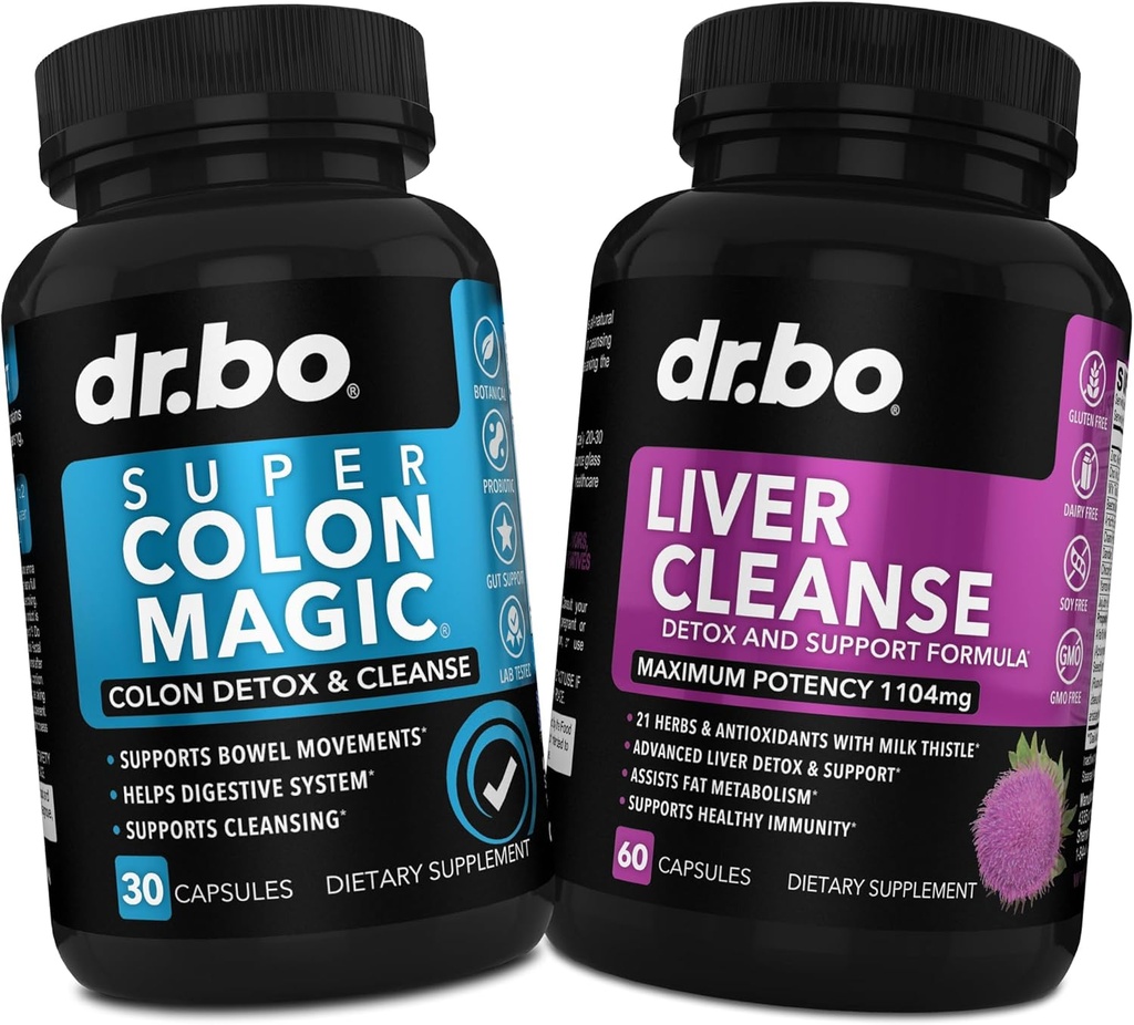 Colon Cleanser Detox & Liver Cleanse - 15 Day Colon Píldoras limpias Probiótico & Hígado Detox Apoyo Suplemento Leche Esteto Dandelión - Bowel Movimiento Suplementos para la gorra de estómago intestinal