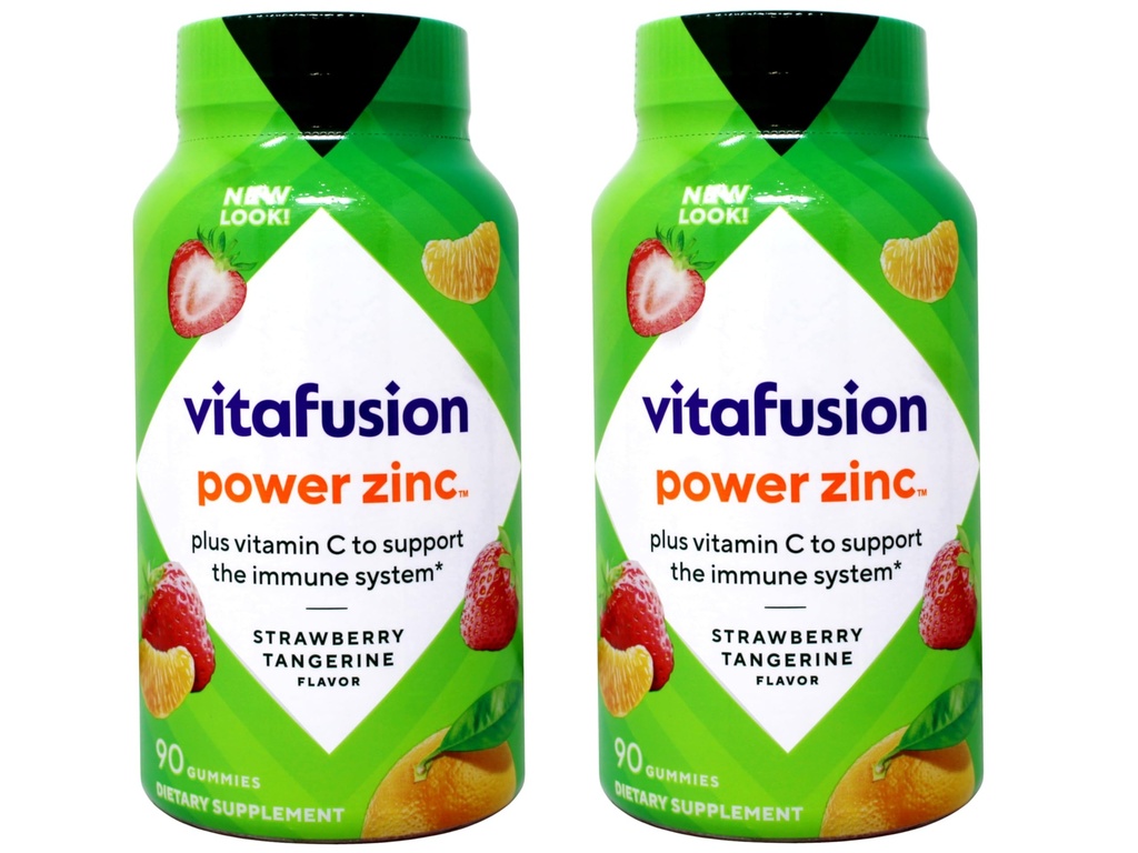 Vitafusion Power Zinc Gummy Vitamina 2 Botella (180 ct Totalmente).