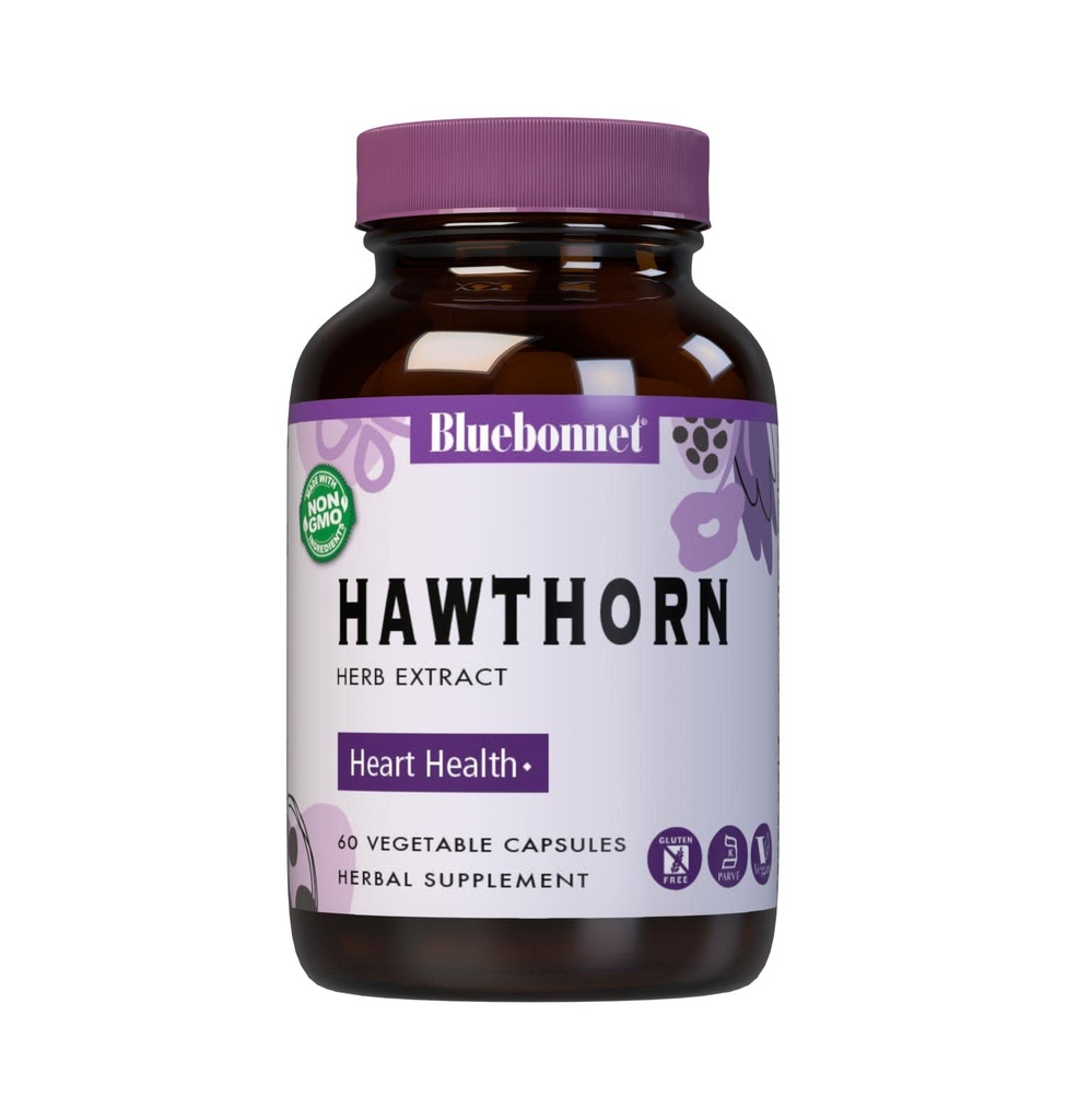 BlueBonnet Hawthorn Herb Extracto Suplemento, 60 Cuenta