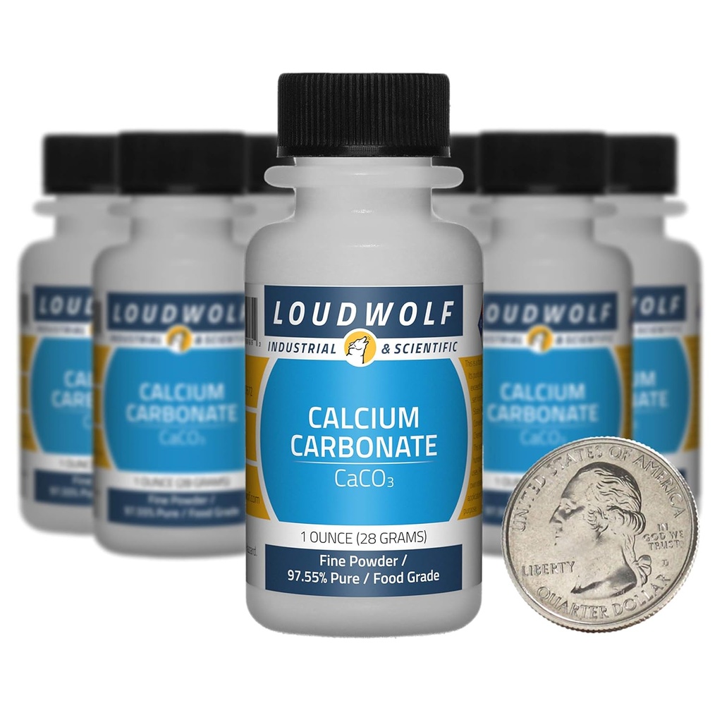 Carbonato de calcio / 10 onzas / 10 botellas / 97,55% Pure Food Grade/Fine Powder