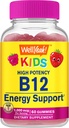WellSí Vitamina B12 Gummies for Kids - Boost Energy, Mejorar la Función del Cerebro y Fortalecer el Sistema Inmunitario - No Gluten-Free - Gran sabor de Berry Flavor - Fácil de Chew - 60 Gummies