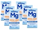 Chloride de magnesio de bajo calibre con calcio, 60 fichas Pack de 6
