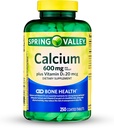 Suplemento de calcio de primavera-Valle-Calcio 600 mg con vitamina d3 para la salud de huesos más fuerte-250 tabletas